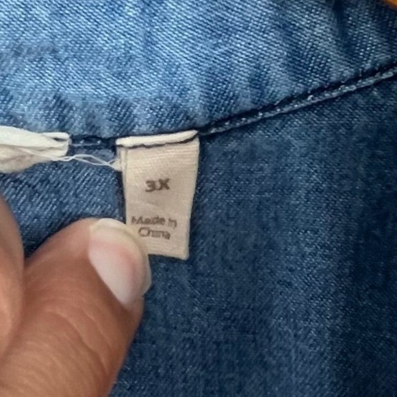 Soft Surroundings Tunic Top Women 3X Blue Asymmetrical Coastal Grandma Lagenlook - Picture 5 of 9